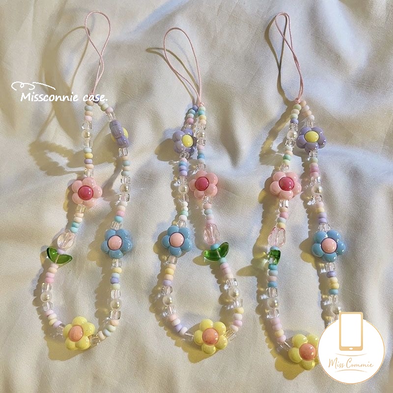 เครื่องประดับ สายคล้องโทรศัพท์มือถือ จี้ดอกทิวลิปน่ารัก ป้องกันการสูญหาย แฟชั่นสําหรับผู้หญิง