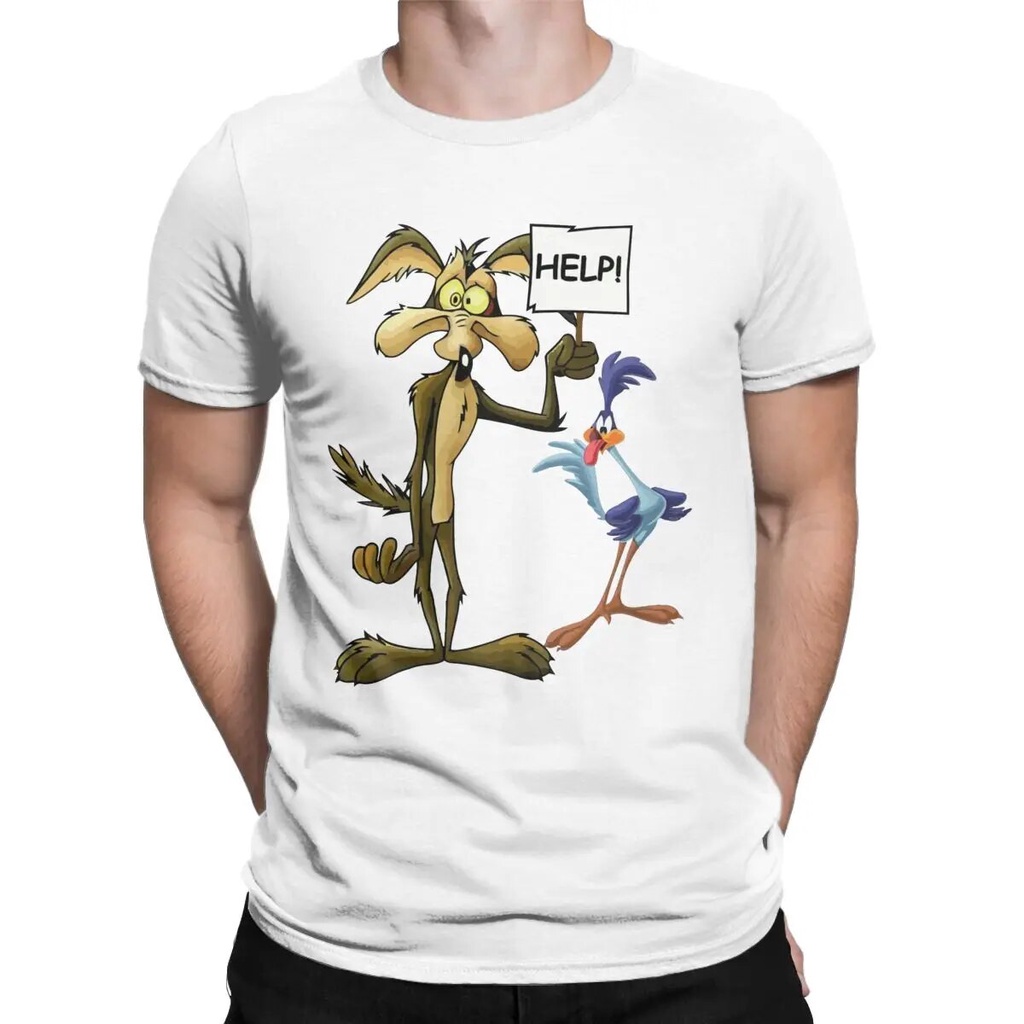 ผู้ชาย Roadrunner และ El Coyote T เสื้อผ้าฝ้ายวินเทจแขนสั้นคอลูกเรือ Tee เสื้อ 6XL เสื้อยืด