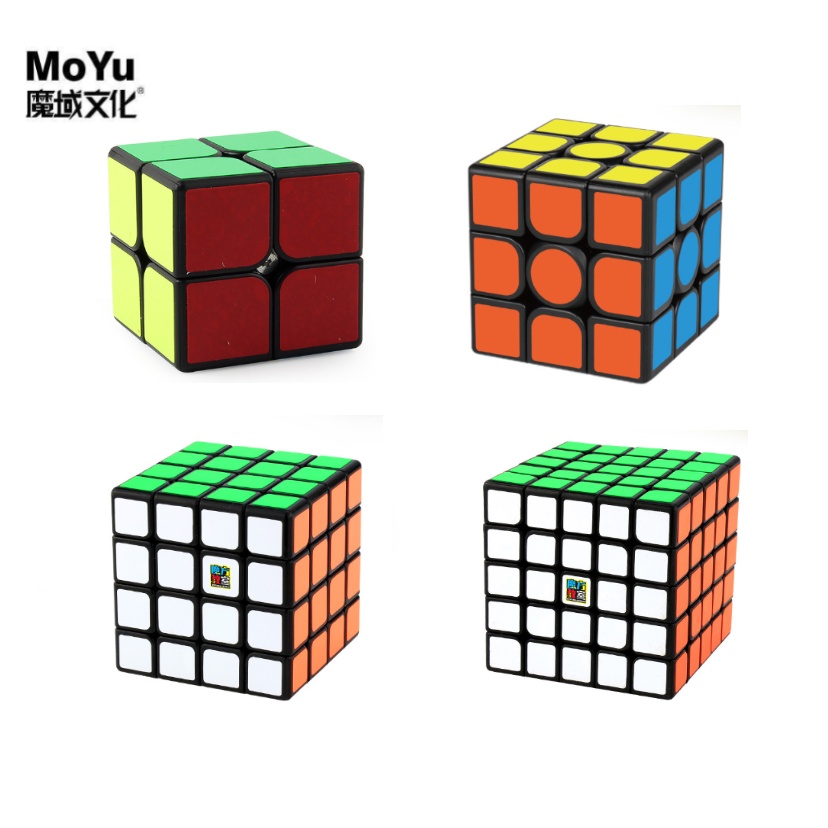 Moyu Cube 2x2 3x3 4x4 5x5 พีระมิดความเร็วลูกบาศก์ Meilong สีดํา สติกเกอร์สมองปริศนาของเล่นสําหรับเด็