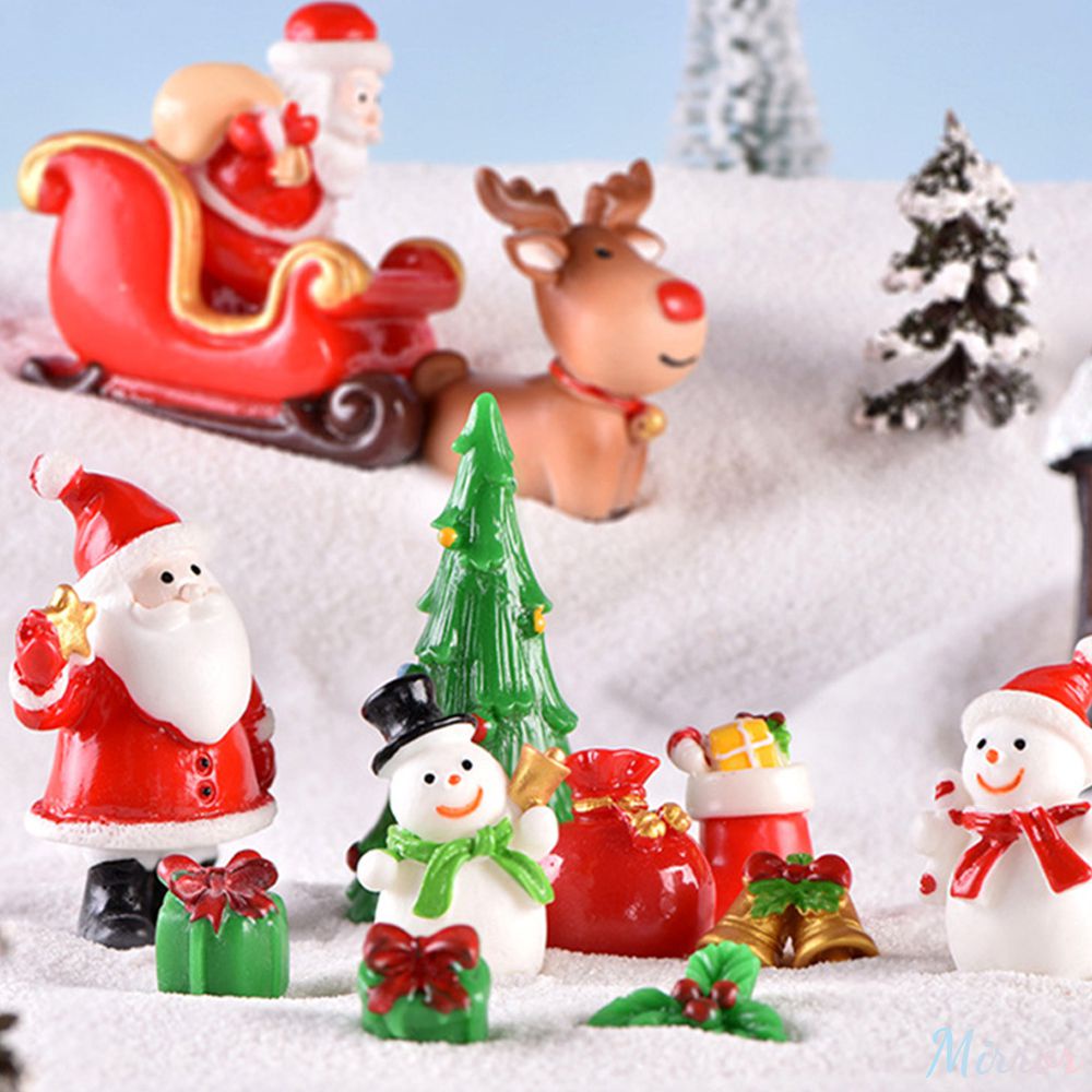 25 รูปแบบคริสต์มาสเครื่องประดับเรซิ่นElk Santa Clausเครื่องประดับMerry Christmasตกแต่งบ้านFigurines Miniatures 2024 ใหม่ปีM