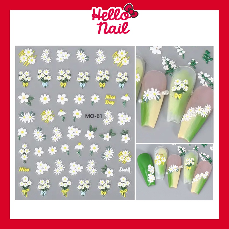 สติ๊กเกอร์ติดเล็บ 5D Flower ดอกไม้ แบบนูน สติ๊กเกอร์แต่งเล็บ ชนิดลอกแปะได้ Sticker สติ๊กเกอร์ น่ารัก อุปกรณ์ตกแต่งเล็บ