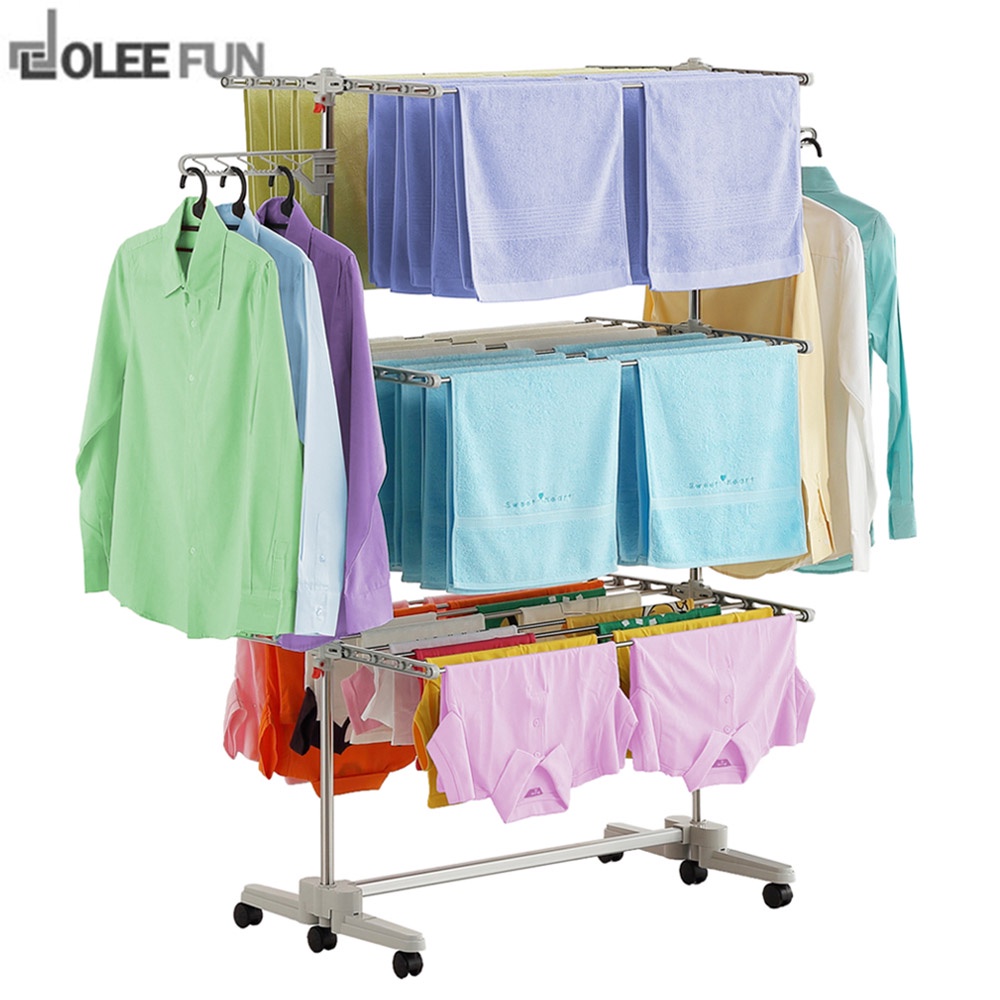 Doleefun Basis Laundry Drying Rack 6 Tier Foldable Clothes Airer Hanger Korea