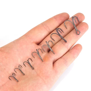 Mustad 2# 4# 6# 8# 10# 12# 14# ตะขอตกปลา เหล็กคาร์บอน 3X สีเงิน อุปกรณ์เสริม 10 ชิ้น