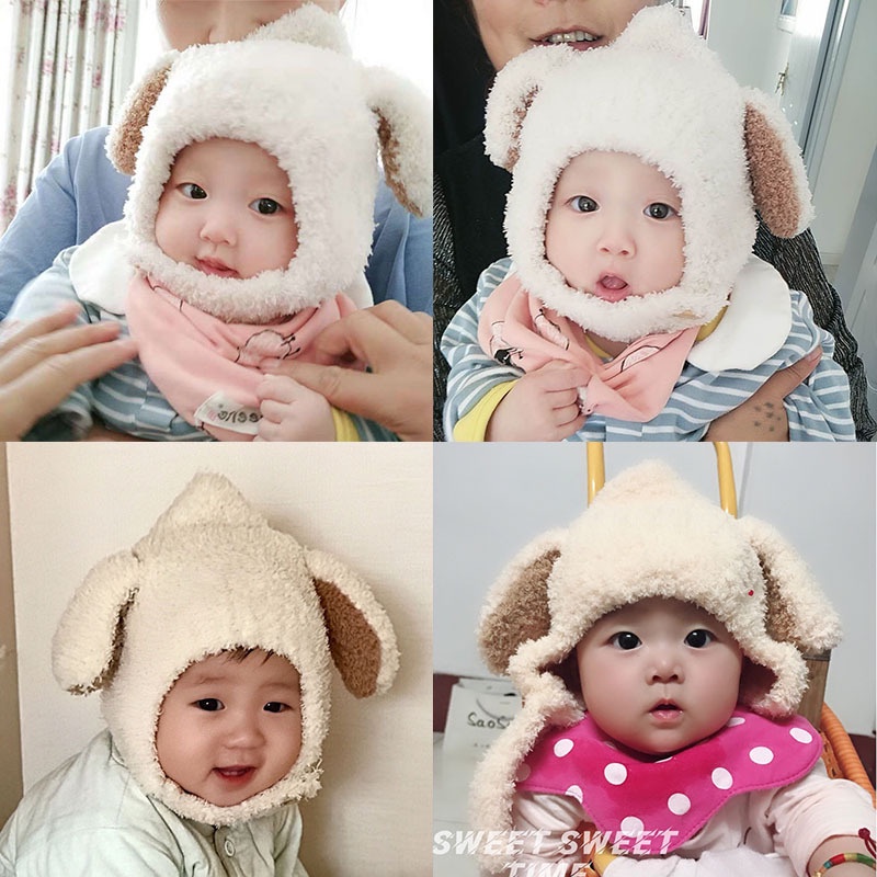 หมวกแต่งหูกระต่ายน่ารัก ให้ความอบอุ่น สําหรับเด็กทารกแรกเกิด เหมาะกับฤดูใบไม้ร่วง และฤดูหนาว