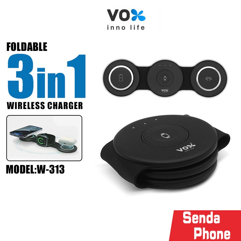 Wireless Charger  ที่ชาร์จไร้สาย Vox 3 in1 รุ่น W-313 สำหรับชาร์จนาฬิกา หูฟัง โทรศัพท์