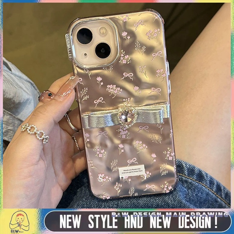 เคสโทรศัพท์มือถือแบบนิ่ม กันกระแทก ลายดอกไม้ โบว์ 3D สําหรับ iPhone 15ProMax 15Pro 15Plus 15 14 13 12 11 Pro Max