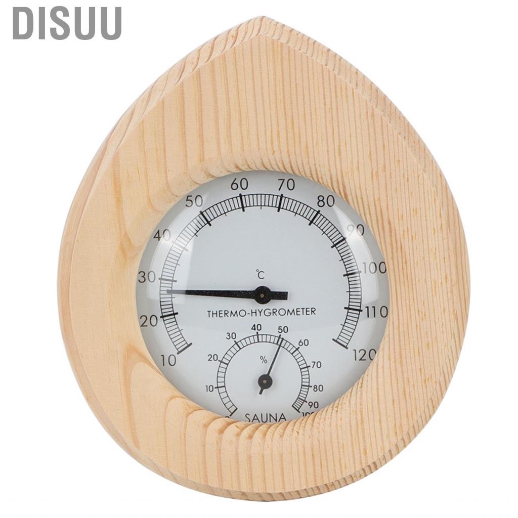Disuu EECOO  Hygrometer  Drop-Shaped 2-In-1 Wood Thermo-Hygrometer Steam Room Sauna Accessories