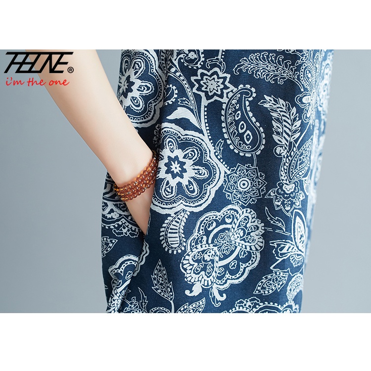 ชุดเดรสกี่เพ้า ผ้าฝ้าย และผ้าลินิน แขนกุด พิมพ์ลายดอกไม้ สไตล์เกาหลี และอินเดีย แบบดั้งเดิม สําหรับผู้หญิง - รูปที่ 7