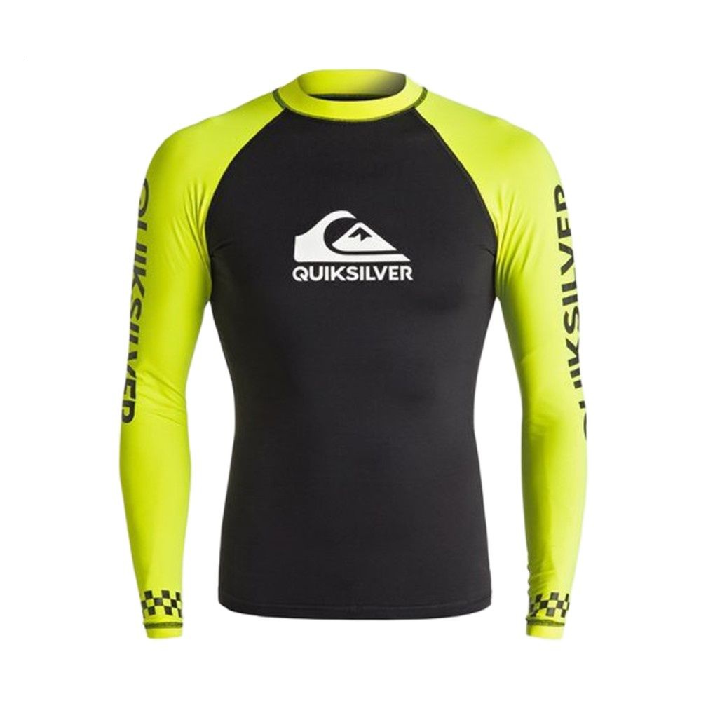 Quiksilver ผู้ชาย Rash Guard ท่องชุดดําน้ําชุดว่ายน้ําเสื้อยืดแขนยาวว่ายน้ํา Floatsuit Tops Uv ว่ายน้ําแน่น Surf T เสื้อเสื้อผ้า
