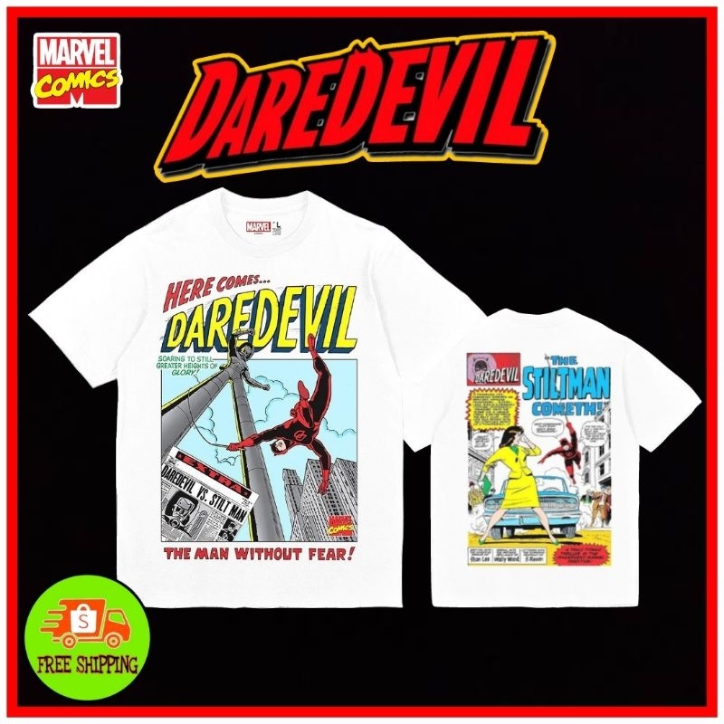 พร้อมส่ง เสื้อMarvel ลาย Daredevil สีขาว (MX-156)