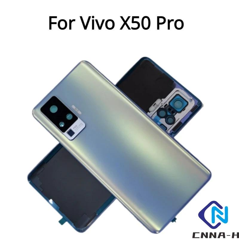 สําหรับ VIVO X50 Pro ฝาหลังแบตเตอรี่ด้านหลังกระจกประตูสําหรับ VIVO X50 Pro 5G ฝาครอบแบตเตอรี่พร้อมเปลี่ยนเลนส์กล้อง