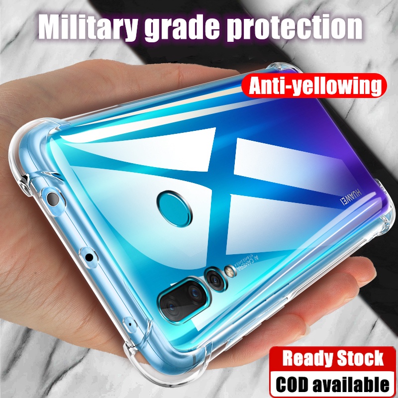 สําหรับ Huawei Nova 4 VCE-L22 Slim Crystal Clear Soft Silicone Jelly Case พร้อมสี่มุมเสริมฝาครอบโปร่