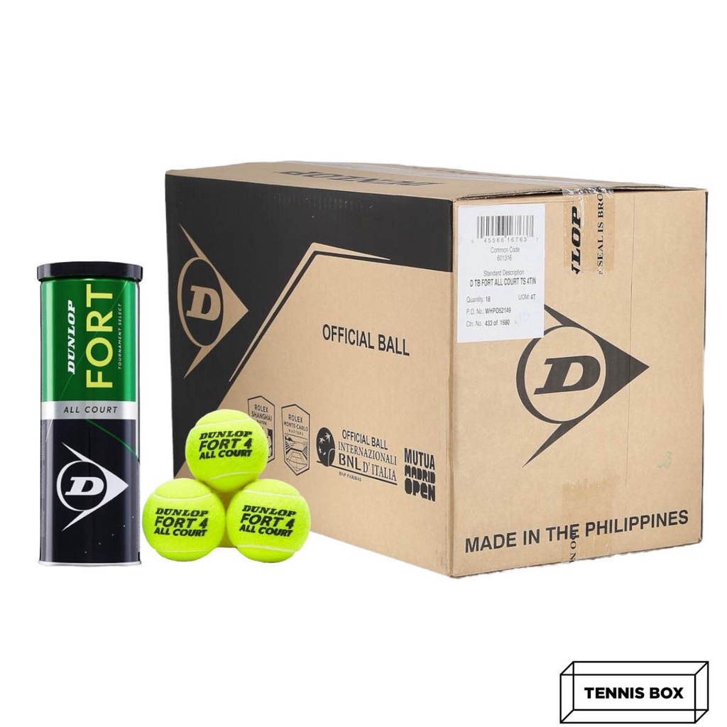 ลูกเทนนิส ลัง Dunlop Fort All Court 72ลูก/24หลอด ของแท้ ส่งไว tennis ball