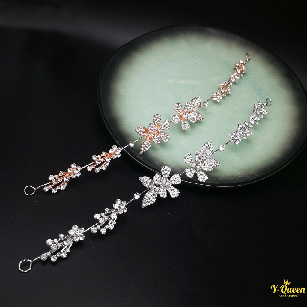 ผ้าโพกศีรษะ ประดับมุก พลอยเทียม รูปผีเสื้อ ดอกไม้ สําหรับผู้หญิง - รูปที่ 7