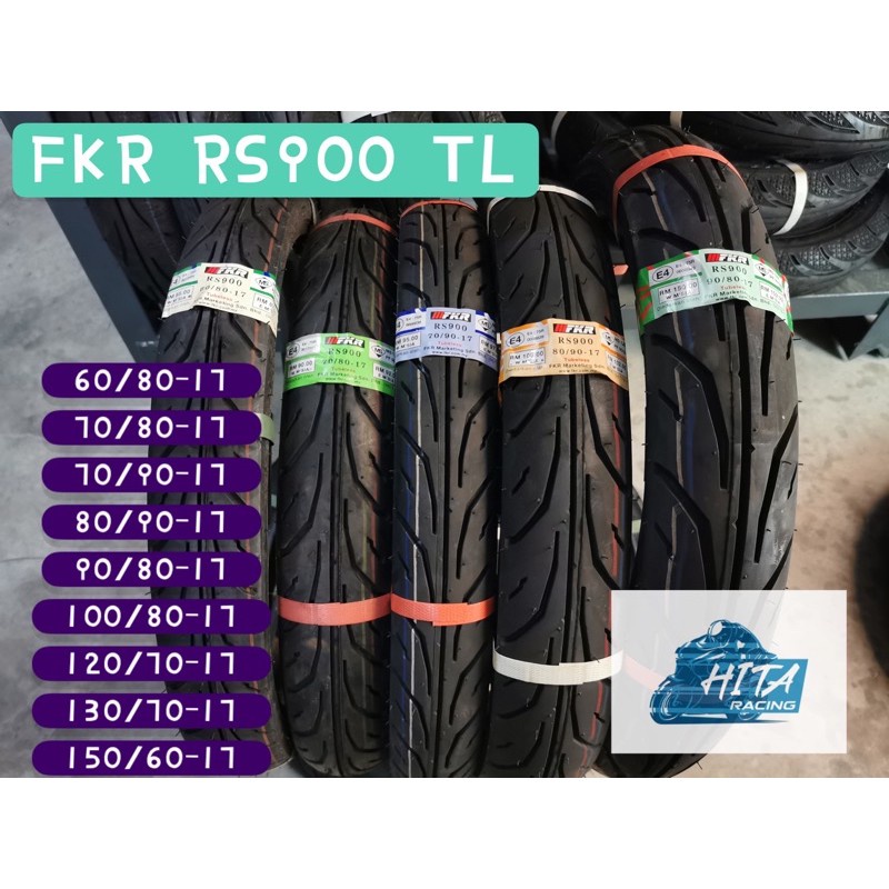 [FKR] ยางล้อรถ 60/80 70/80 70/90 80/90 90/80 100/80 120/70 130/70 150/60 17 นิ้ว FKR Tayar RS900 TUBELESS