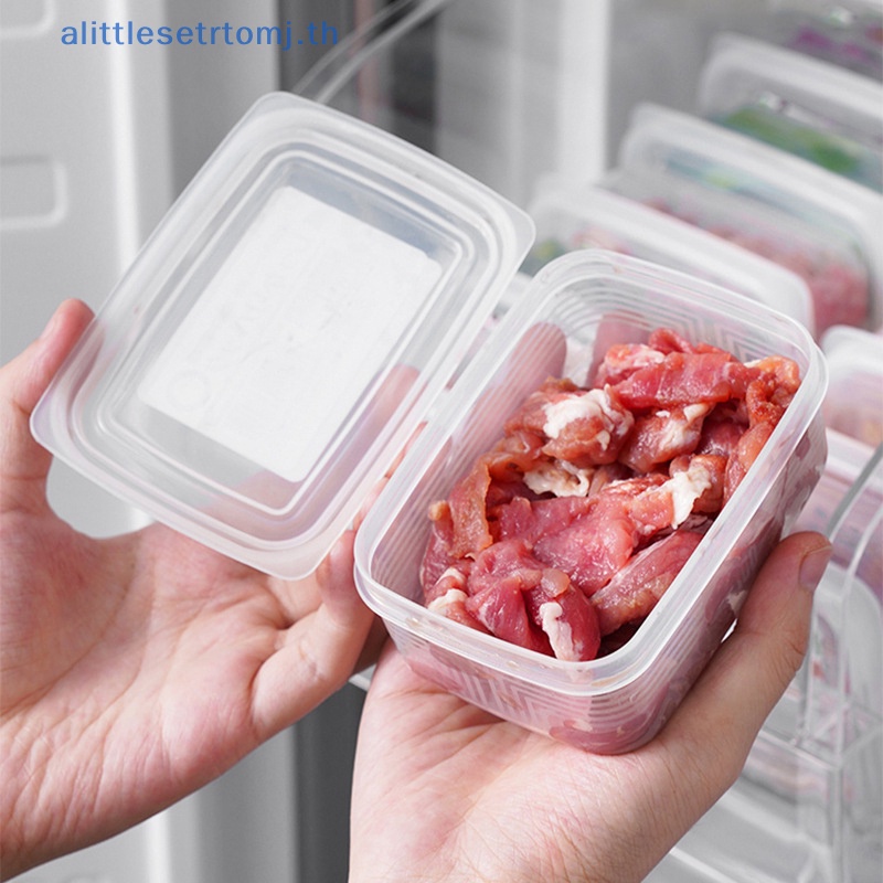 Alittlese กล่องพลาสติกใส พร้อมฝาปิด สําหรับเก็บอาหารในตู้เย็น เตาอบไมโครเวฟ