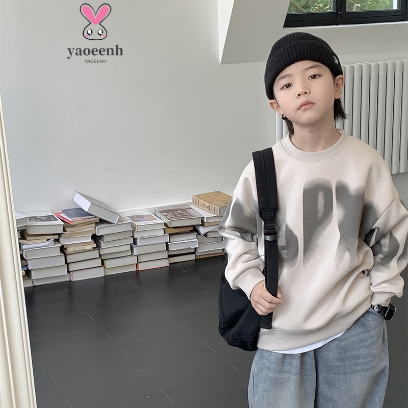 【YAOEENH】พร้อมส่ง เสื้อกันหนาว คอกลม ทรงหลวม ขนาดใหญ่ 120-170 ซม. สําหรับเด็กผู้ชาย