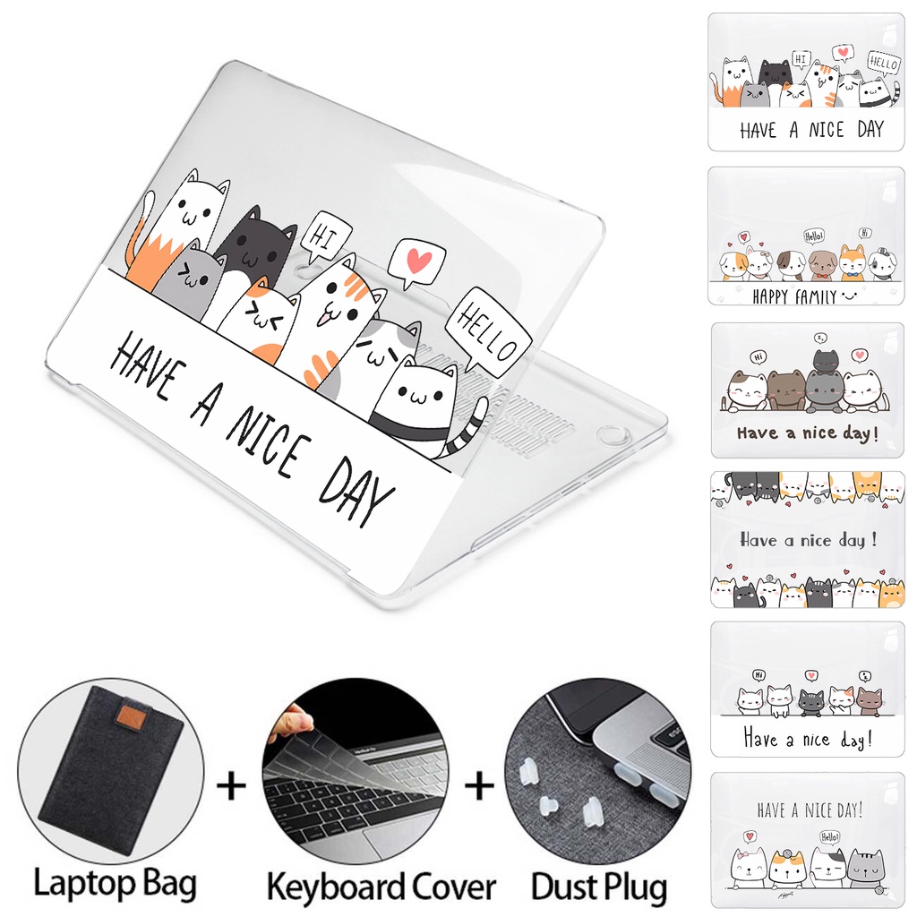 Cute Cat Printed Case For 2023 MagicBook D14 HUAWEI MateBook D15 D14 14 14s Laptop CASE MagicBook X14 X15 Case Soft Hard Shell 2021 2020 2018 With Keyboard Cover Dust Plugs Bag GHE