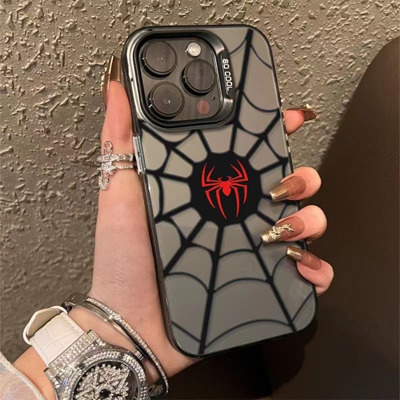 เคสโทรศัพท์มือถือแบบแข็ง สองชั้น ลาย Marvel Spider Man หลากสี สําหรับ iphone 15 14 13 12 11 pro max plus xs xr