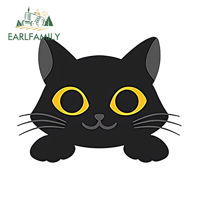 EARLFAMILY 13 ซม.แมวน่ารัก Peeking สติกเกอร์รถที่น่าสนใจกันน้ํา Campervan ตู้เย็น JDM Decals Occlusion Scratch Amusing ตกแต่ง
