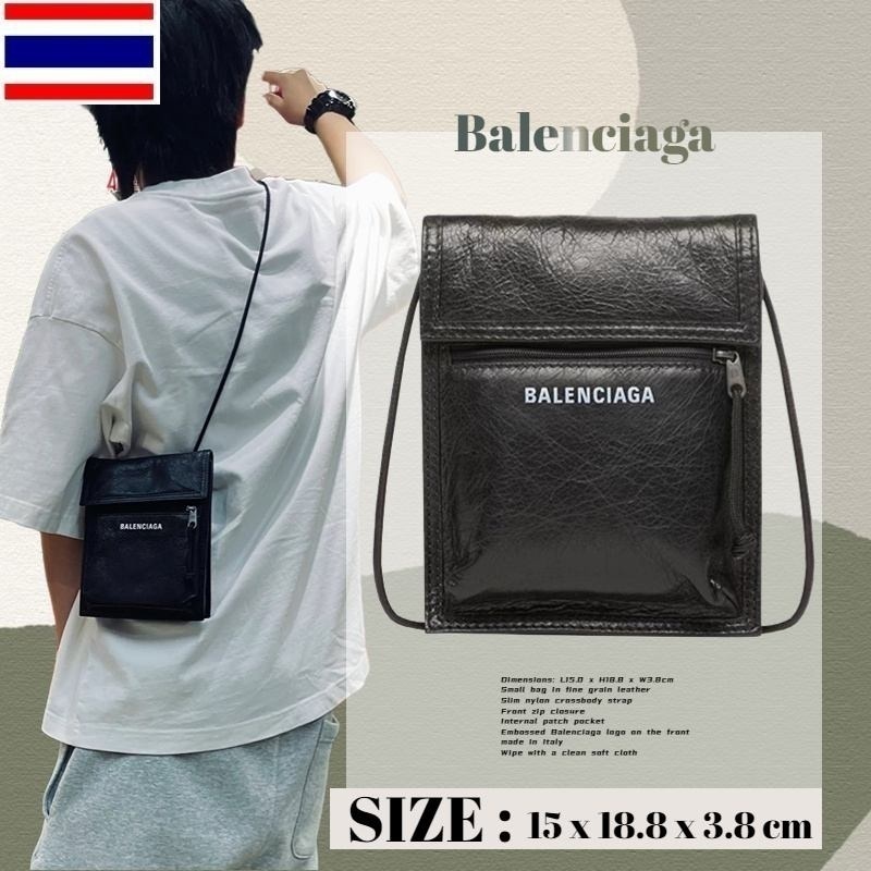 2023 New Balenciaga EXPLORER Small Shoulder Clutch ผู้ชาย/กระเป๋าสะพายข้าง/กระเป๋าโทรศัพท์ 3539