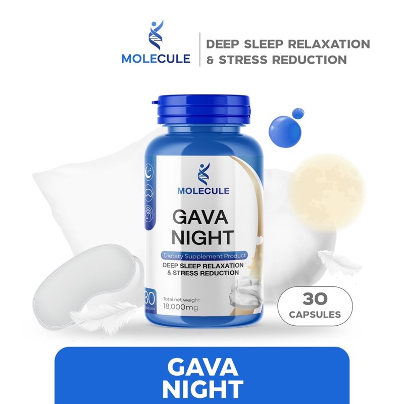 โปรโมชั่นพิเศษลด50% Molecule Gava Night โมเลกุล กาวาไนท์ วิตามินนอนหลับ ลดความเครียด นอนหลับได้สบาย ไม่ตื่นมากลางดึก