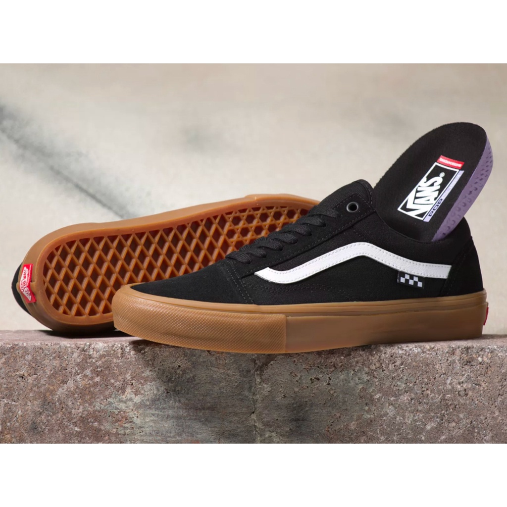 VANS Old SKool PRO Skate Shoes (BLACK/WHITE/ GUM)