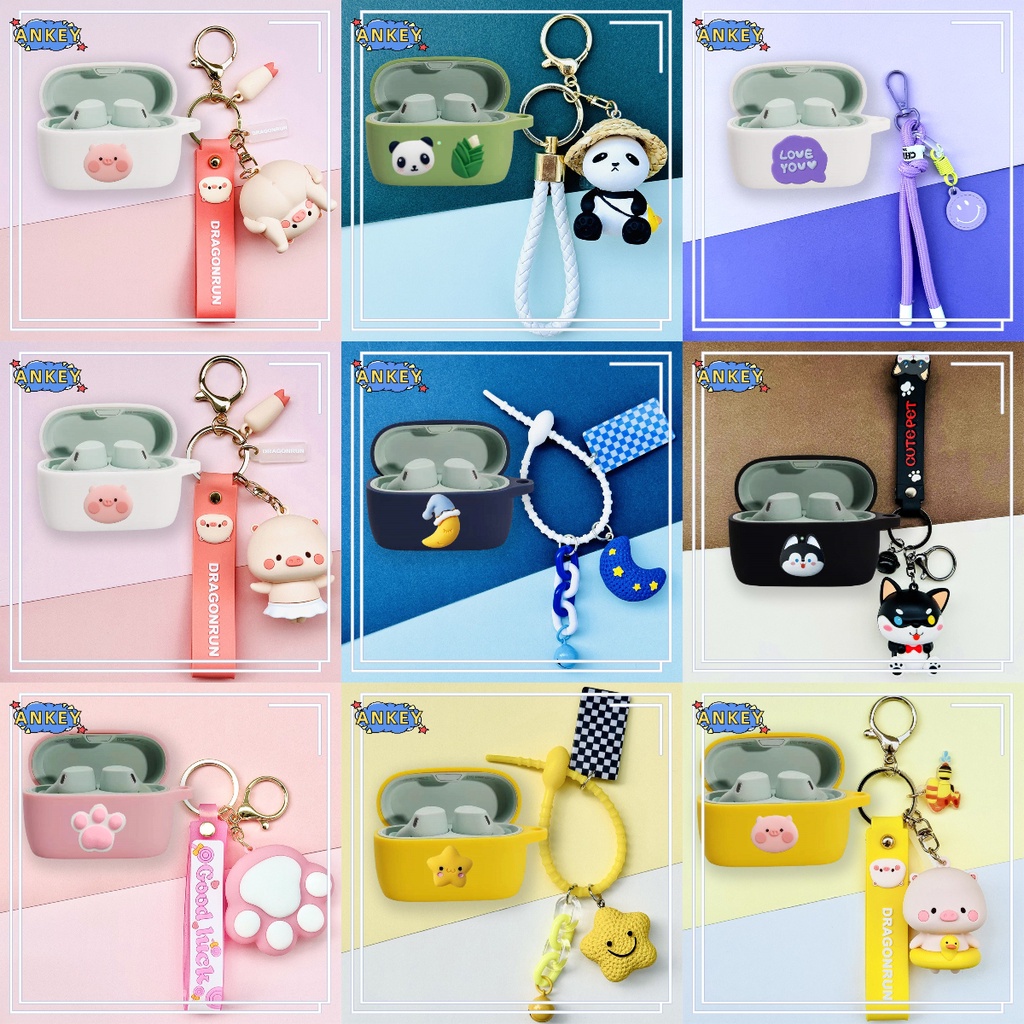 เคสหูฟังซิลิโคนนิ่ม รูปหมูน่ารัก พร้อมจี้ สําหรับ Jabra Elite 4 3 2 E4 E3 E2