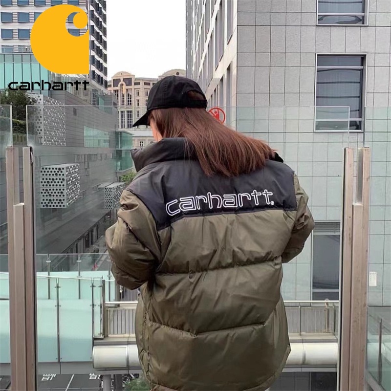 เสื้อโค้ทแจ็กเก็ต ผ้าฝ้าย 100% ปักลายโลโก้ Carhartt แฟชั่นฤดูหนาว สําหรับผู้ชาย และผู้หญิง