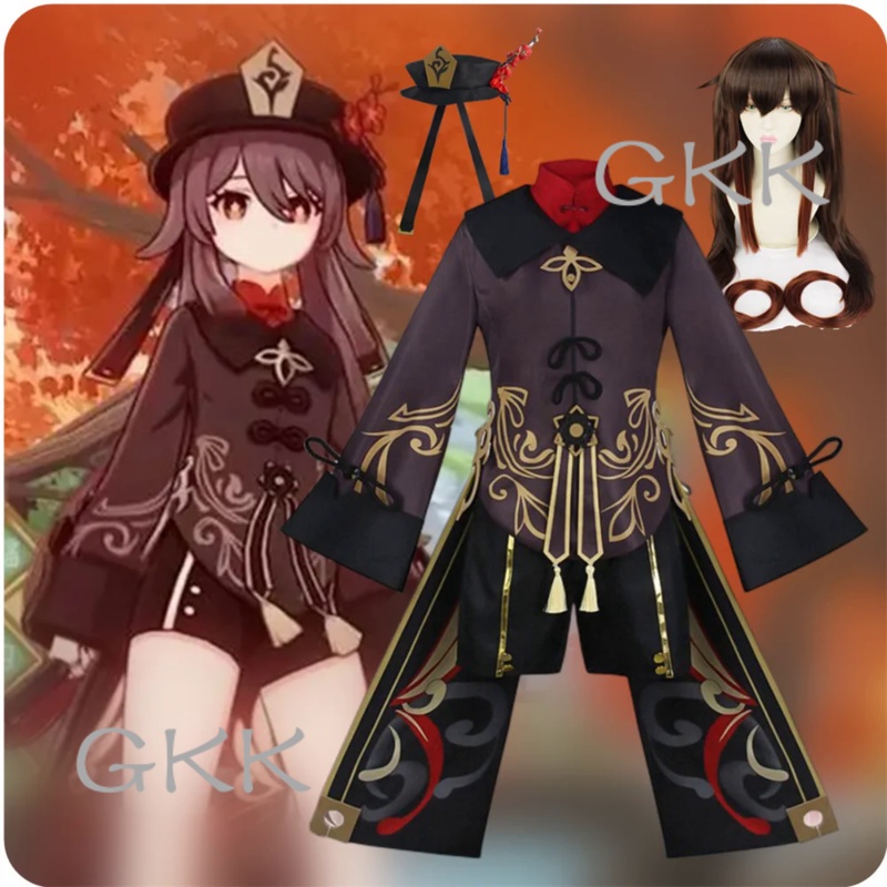 GK Hutao Cosplay Game Cosplay Costume Uniform Game Hu Tao Halloween Women Clothes
