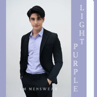 เสื้อเชิ้ตคุณภาพ คอปก 2 แบบ (ซ่อนกระดุม / โชว์กระดุม) สีม่วงอ่อน (Light Purple)