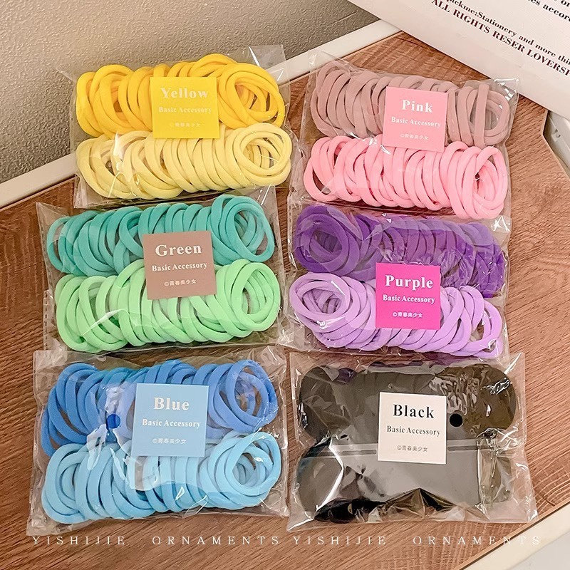 50 ชิ้น เซต ที่มีสีสัน ยางรัดผม สําหรับเด็ก แฟชั่นเกาหลี ผมหางม้า ยางรัดผม ยืดหยุ่นสูง เด็กผู้หญิง ยางรัดผม เครื่องประดับผม 50pcs/set