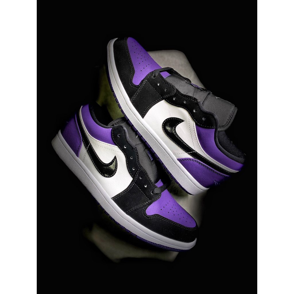 Nike Air Jordan 1 low Court purple AJ1 black and purple toe (originals quality 100%) 553558-125 Nik