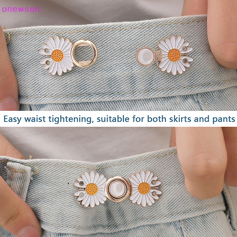 Onew กระดุมรัดเอวกางเกงยีน ปรับได้ ปรับขนาดได้