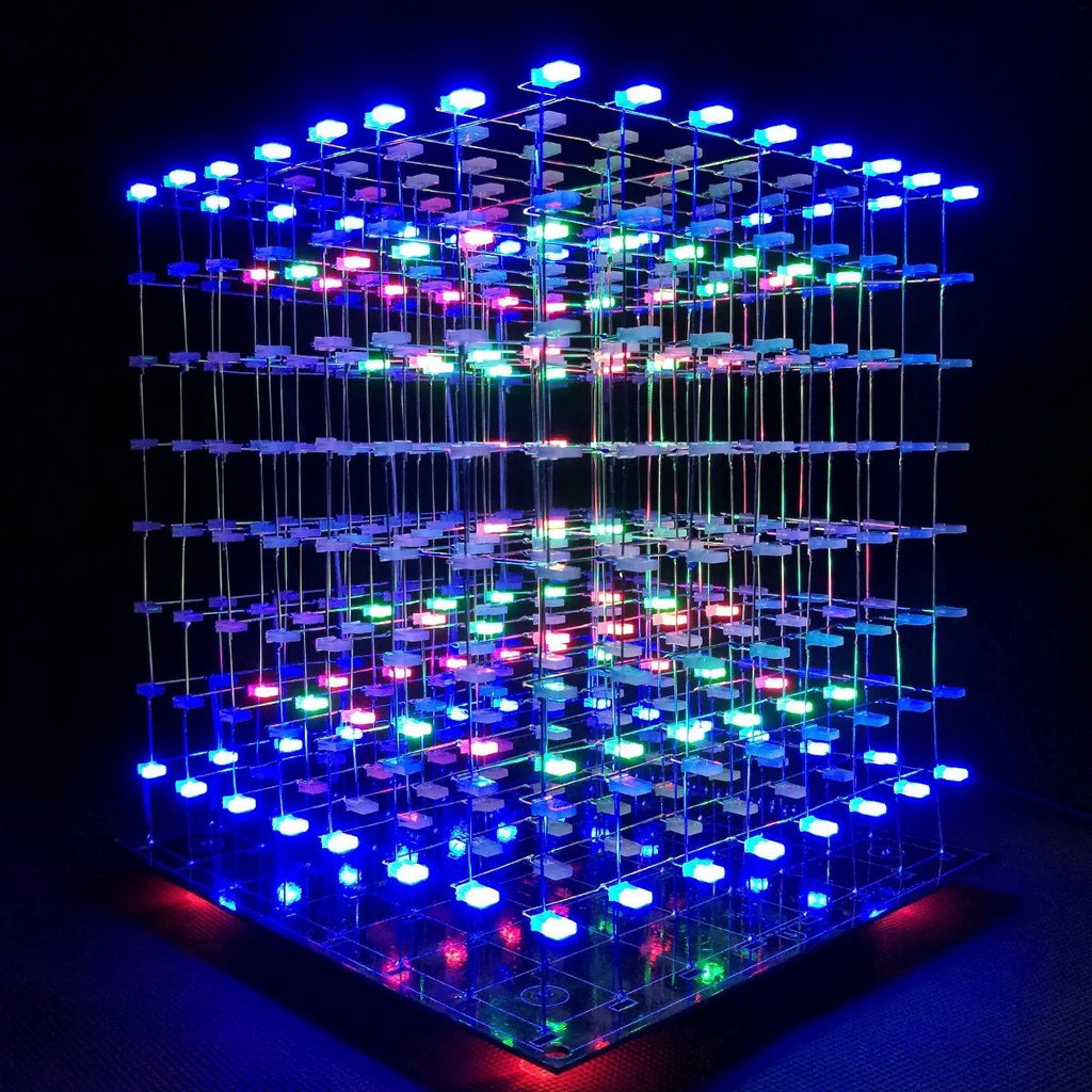 iCube Smart 8x8x8 3D Led Cube Kit Tricolor Animation WIFI APP Change Word LED Electronic DIY Teenage
