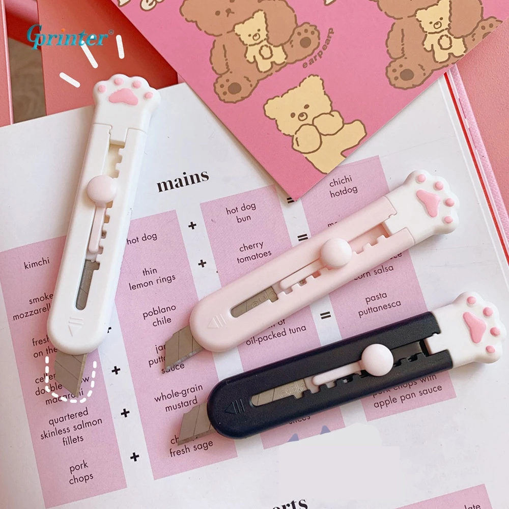คัตเตอร์แบบยาว คัตเตอร์พกพา สีหวาน ลายการ์ตูนซานริโอ้น่ารัก ที่ตัดกระดาษ อุปกรณ์สำนักงาน