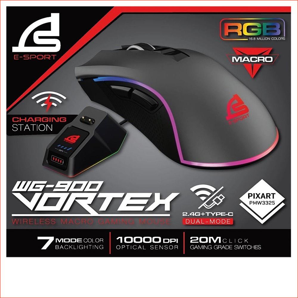 SIGNO E-Sport VORTEX Wireless Macro Gaming Mouse รุ่น WG-900/WG-901 (Black) (เกมส์มิ่ง เมาส์)
