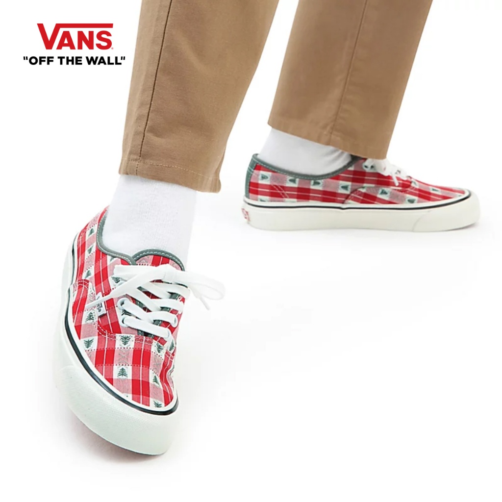 VANS AUTHENTIC 44 DX - ANAHEIM FACTORY OG PLAID RED/WHITE รองเท้าผ้าใบ VANS ชาย หญิง แฟชั่น