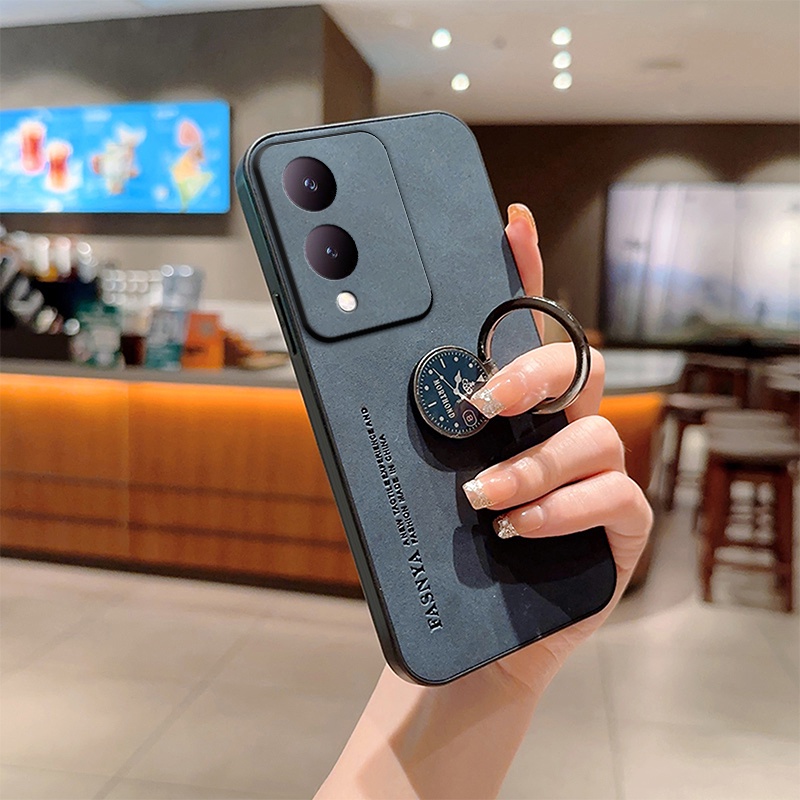เคส Vivo Y17S V27E V25E V25 Pro Y22S Y22 Y35 Y15S Y01 V21 5G Y20 Y12S Y20S Y12A Y51 Y31 Y53S เคสโทรศัพท์มือถือหนัง พร้อมแหวนขาตั้ง สําหรับ ZJYBP