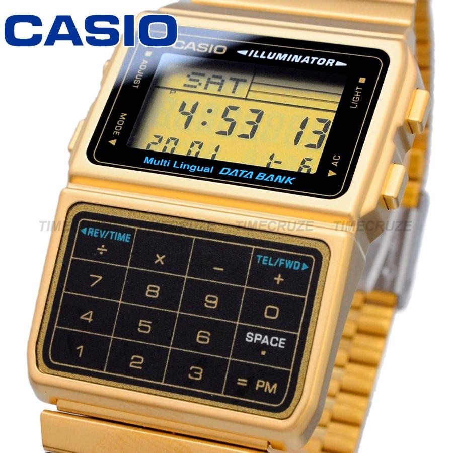[Time Cruze] Casio DBC-611 Illuminator Databank Adjustable Calculator Digital Gold Men Watch DBC-61
