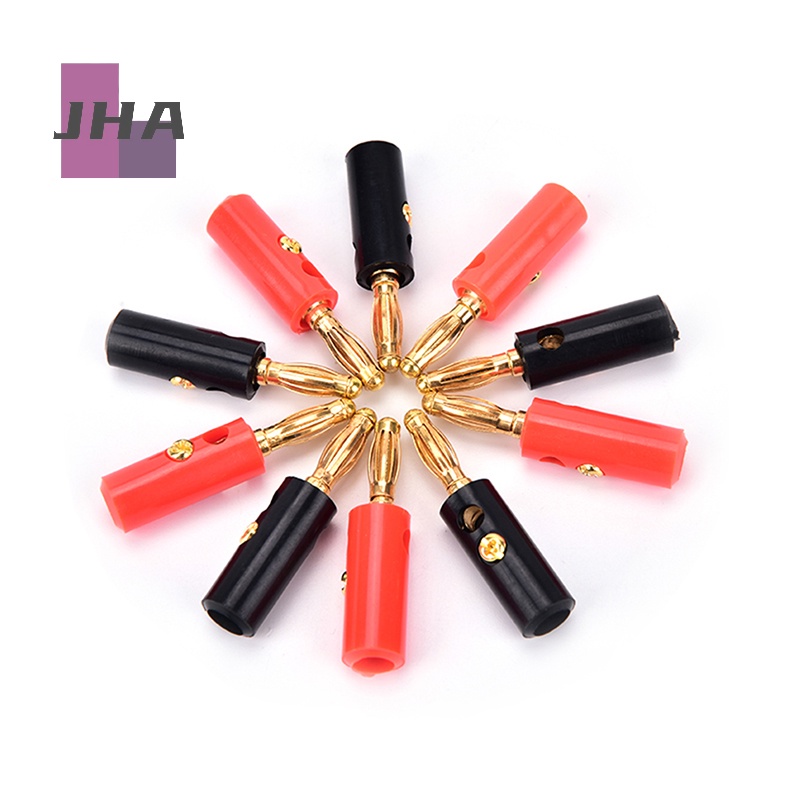 JHA ใหม่ ปลั๊กกล้วยเชื่อมต่อลําโพง 4 มม. สีทอง 10 ชิ้น รูปที่ 8