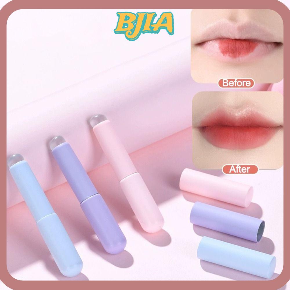 Bja แปรงทาลิปสติก หัวกลม ใช้ซ้ําได้ แปรงทาลิป มัลติฟังก์ชั่น ยืดหยุ่น ซิลิโคน ลิปกลอส แปรงแต่งหน้า ผู้หญิง
