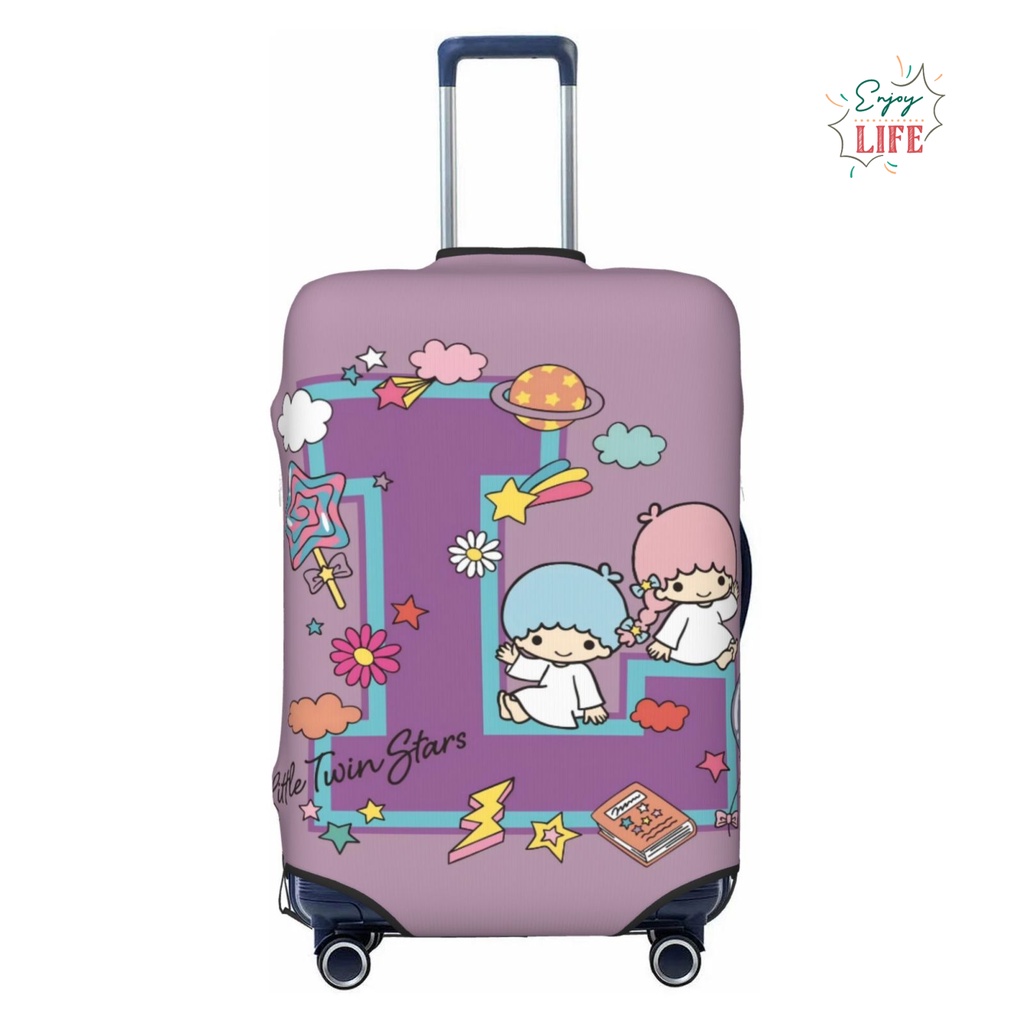 Letter Sanrio Hello Kitty Travel กระเป๋าเดินทาง Protector ยืดหยุ่นป้องกันล้างทําความสะอาดได้กระเป๋าเดินทางเหมาะสําหรับ 18-32 นิ้ว 0049 อะนิเมะของขวัญ