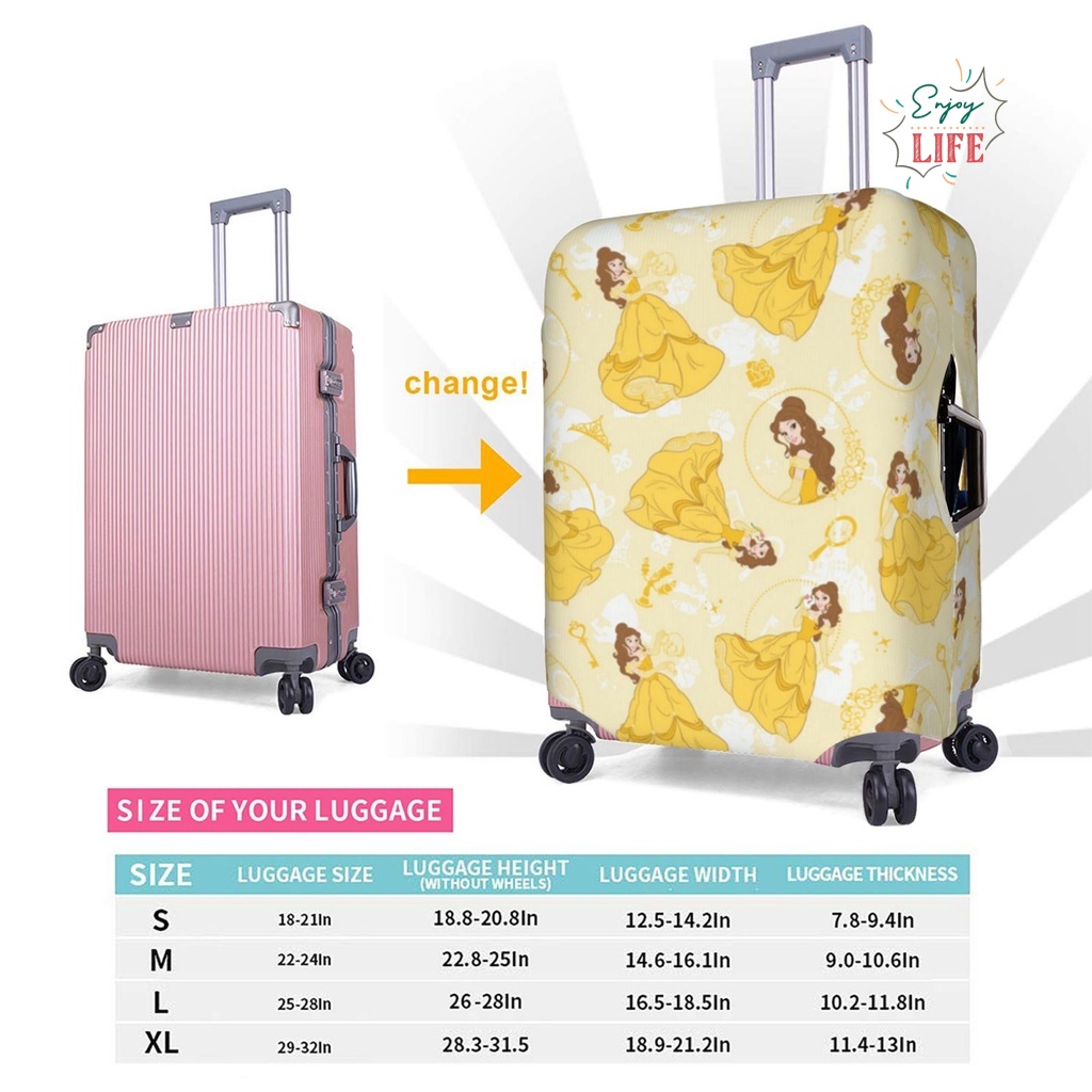 สินค้าใหม่การเดินทางน่ารัก ผู้ลากมากดี ผ้าคลุมกระเป๋าเดินทางกระเป๋าเดินทางผ้าคลุมกระเป๋าเดินทางป้องกันยืดหยุ่นป้องกันการ์ตูน18 20 24 32นิ้วเจ้าหญิง0055
