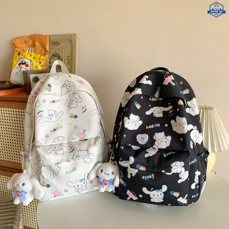 กระเป๋าเป้สะพายหลัง กันน้ํา ขนาดใหญ่ จุของได้เยอะ พิมพ์ลายการ์ตูน Cinnamoroll Sanrio สําหรับนักเรียน