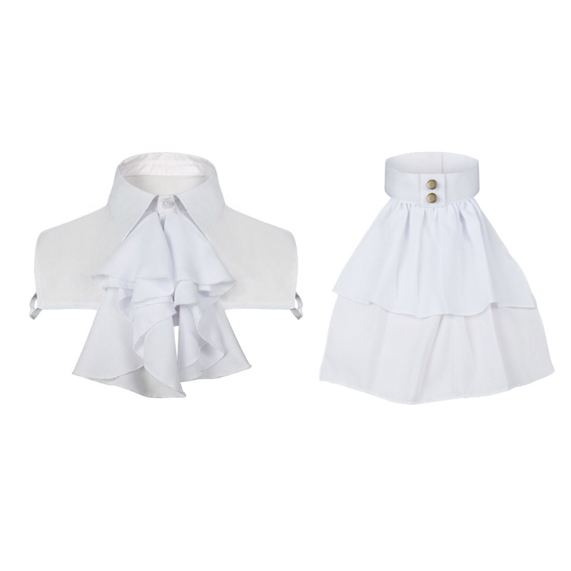 SPT* Renaissance Elizabethan ปลอมคอเครื่องแต่งกาย Colonial Jabot Ruffled ที่ถอดออกได้เนคไท Choker คอ