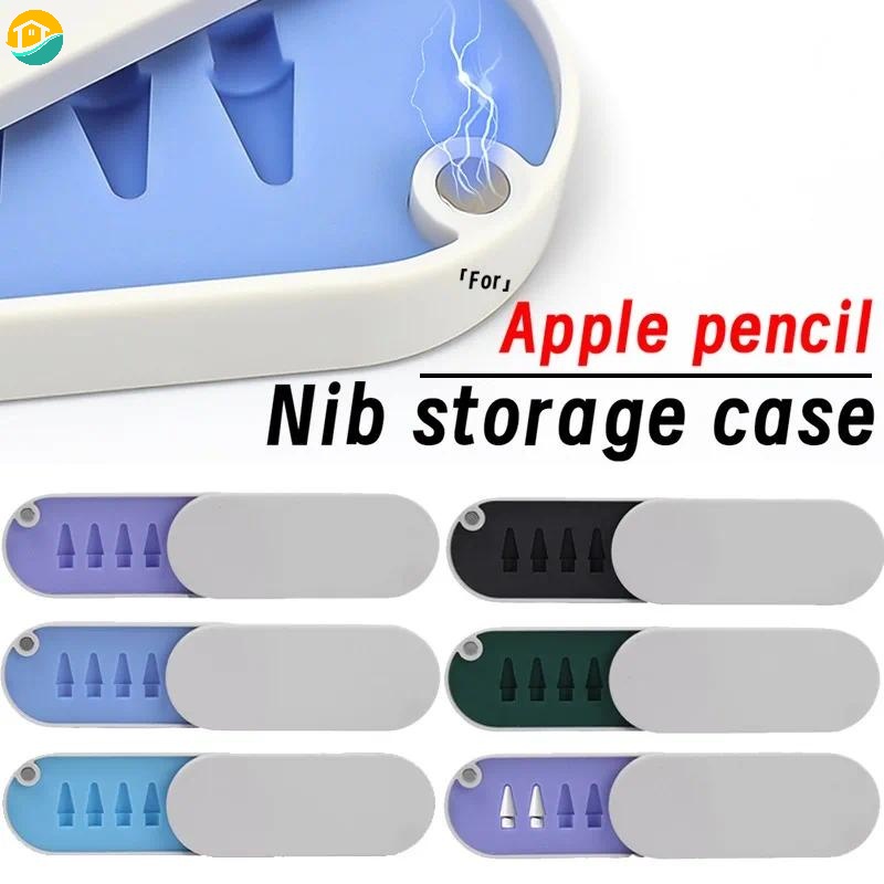 กล่องเก็บปากกาสไตลัส แบบแม่เหล็ก หมุนได้ 4 ช่อง กันรอยขีดข่วน สําหรับ Apple Pencil 1st 2nd