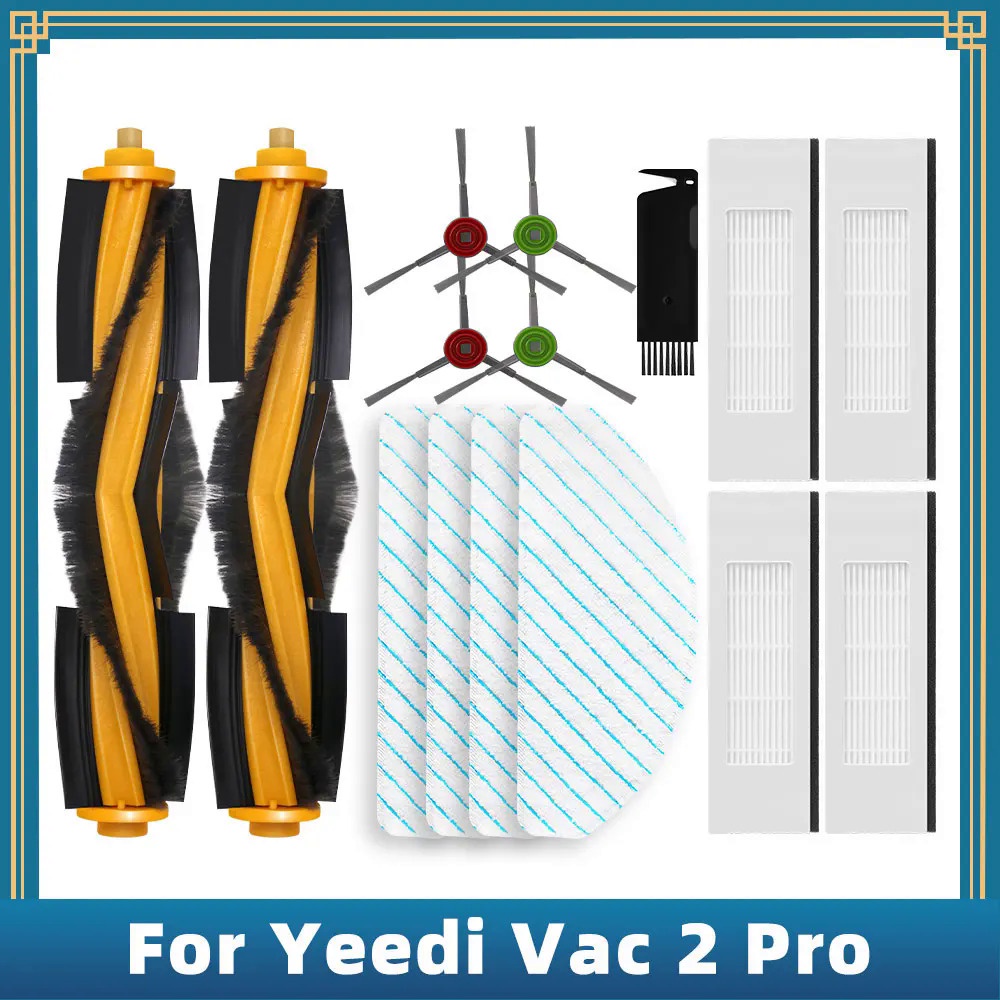 Compatible For Yeedi Vac 2 Pro Robot Vacuum Cleaner Spare Parts Accessories Roller Main Side Brush Hepa Filter Mop Rag Cloth