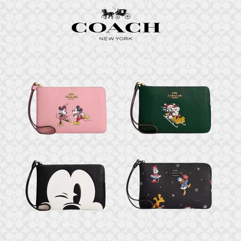 COACH X Disney กระเป๋าสตางค์ลายการ์ตูนคริสต์มาสที่ร่วมแบรนด์  CN031 CN033 CN025 CN026 CN005