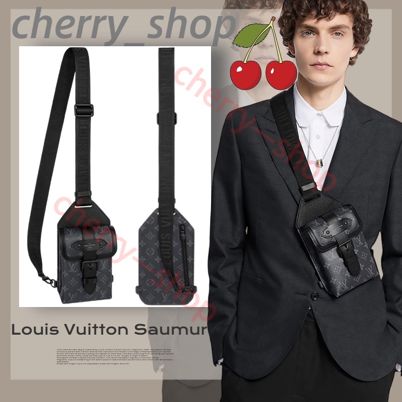หลุยส์วิตตอง Louis Vuitton SAUMUR Shoulder Bagผู้ชาย/กระเป๋าสะพายข้าง/กระเป๋าคาดหน้าอก/LV bag